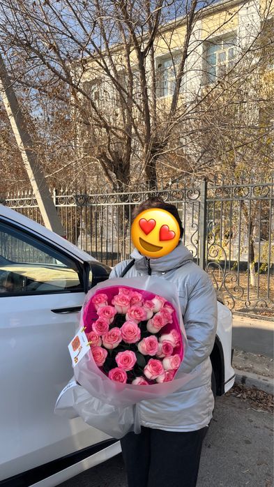 Букет 25 шт роза обьемный свежий