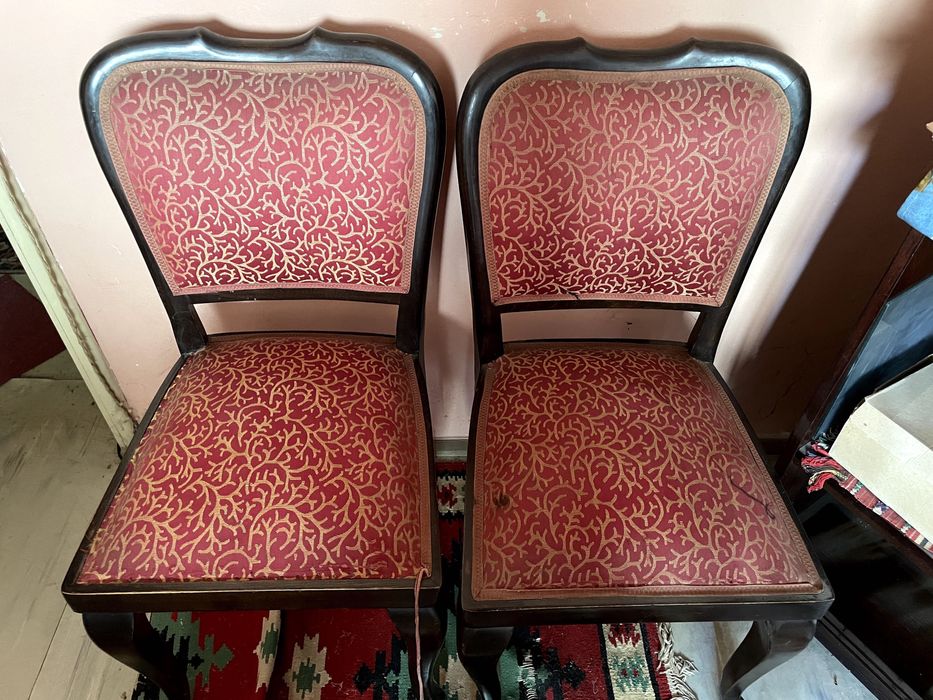 Set masă și 6 scaune vintage din anii '80-'90 – lemn masiv, stare bună
