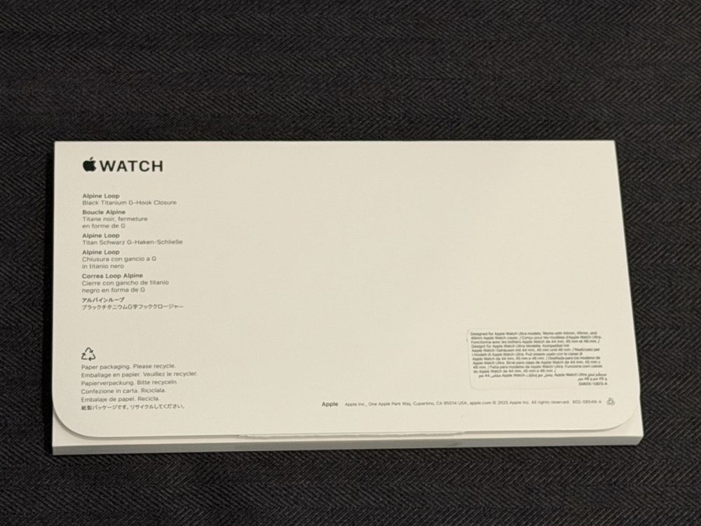 Apple Watch Alpine Loop Black (L)