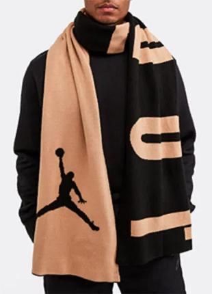 Air Jordan Nike Reversible Oversized Knit Scarf Black Hemp Jumpman