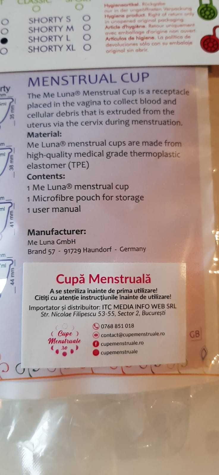 Cupa menstruala Me Luna marime L sigilata