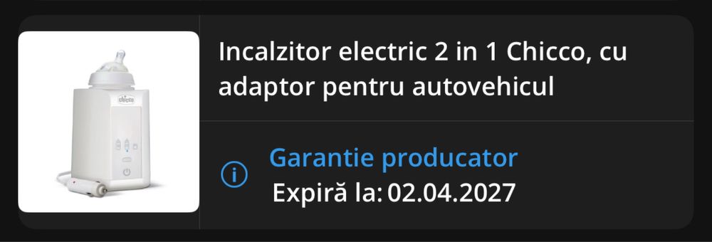 Incalzitor biberoane 2 in 1 Chicco, cu adaptor pentru masina
