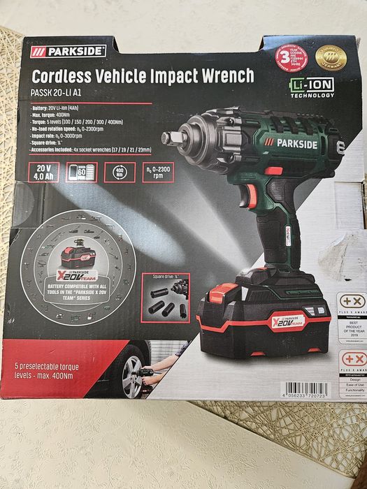 Нов акумулаторен гайковерт Parkside  400nm 20v