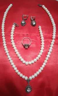 Комплект арабских украшений (натуральное серебро и жемчуг)