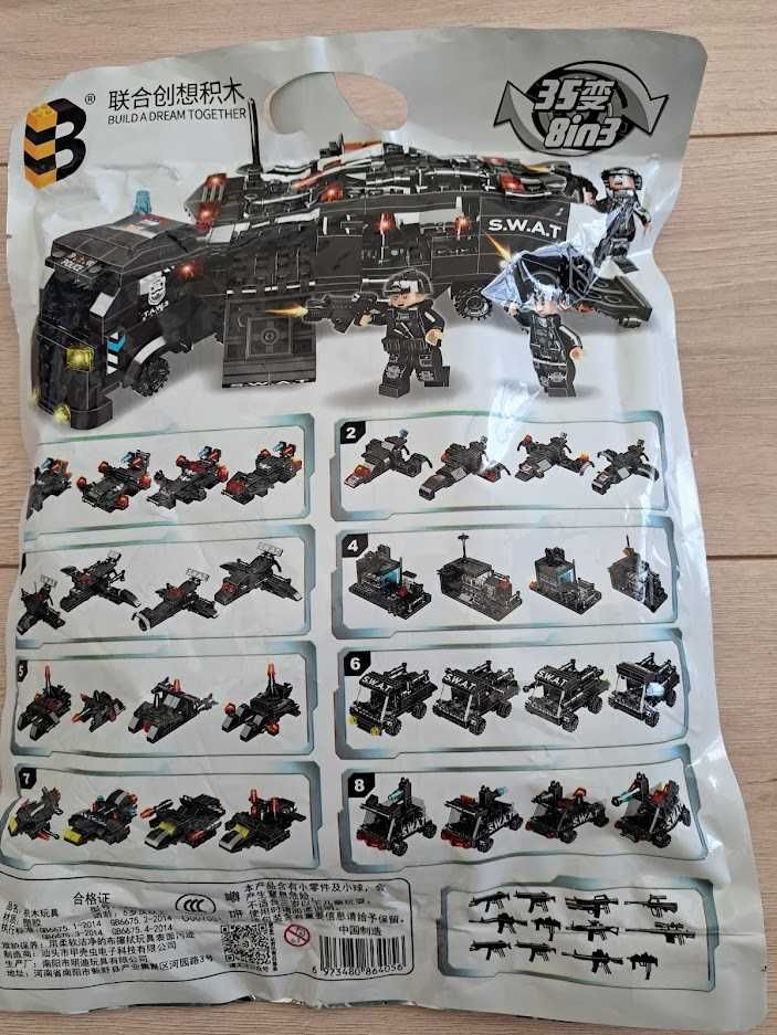 Lego Huiqibao 454pcs 8in1 Swat de poliție de comandă