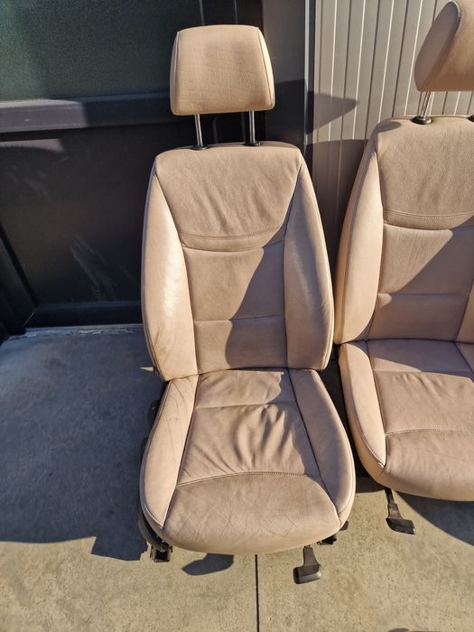Interior scaune bancheta piele crem oyster cu încălzire bmw e90 uk