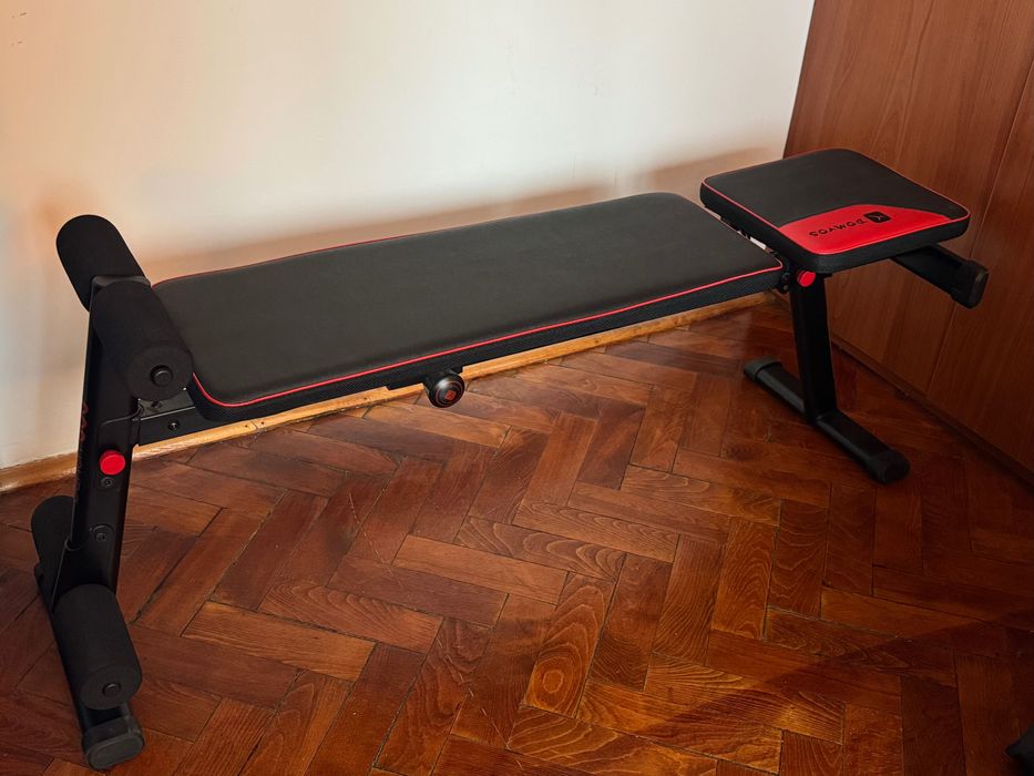 Bancă antrenament fitness bodybuilding Domyos pliabilă și înclinabilă
