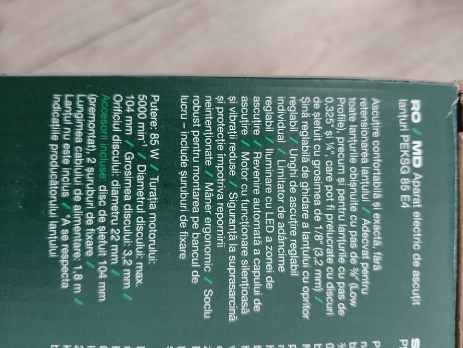 Aparat de ascuțit lanț drujba parkside