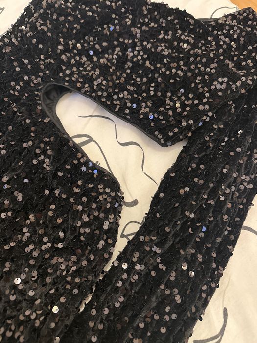 Официална къса рокля с паети XS