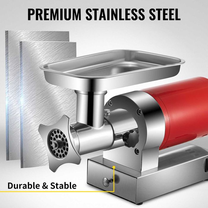 masina de tocat carne 1100w marime 22  inox  350kg/ora