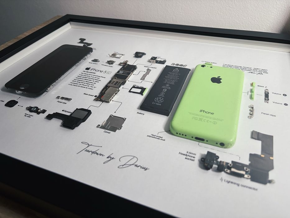 Tablou iPhone 5C Verde dezmembrat & inramat