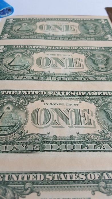 Banknote 1 dolar uncut
