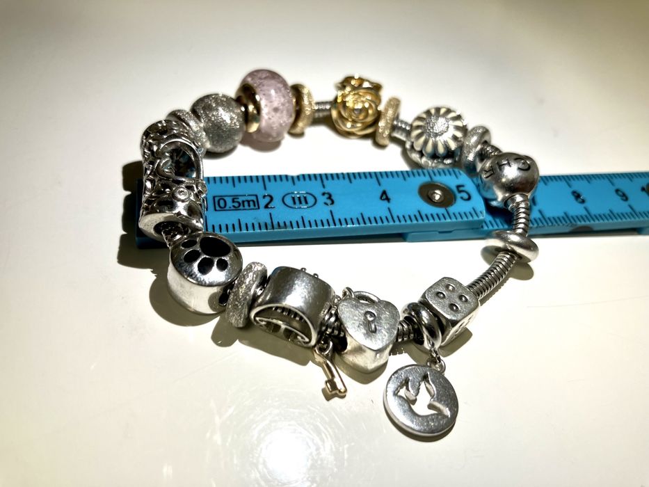 Accesorii Bratara +  Lant Colier tip Pandora cu charms  Argint 925