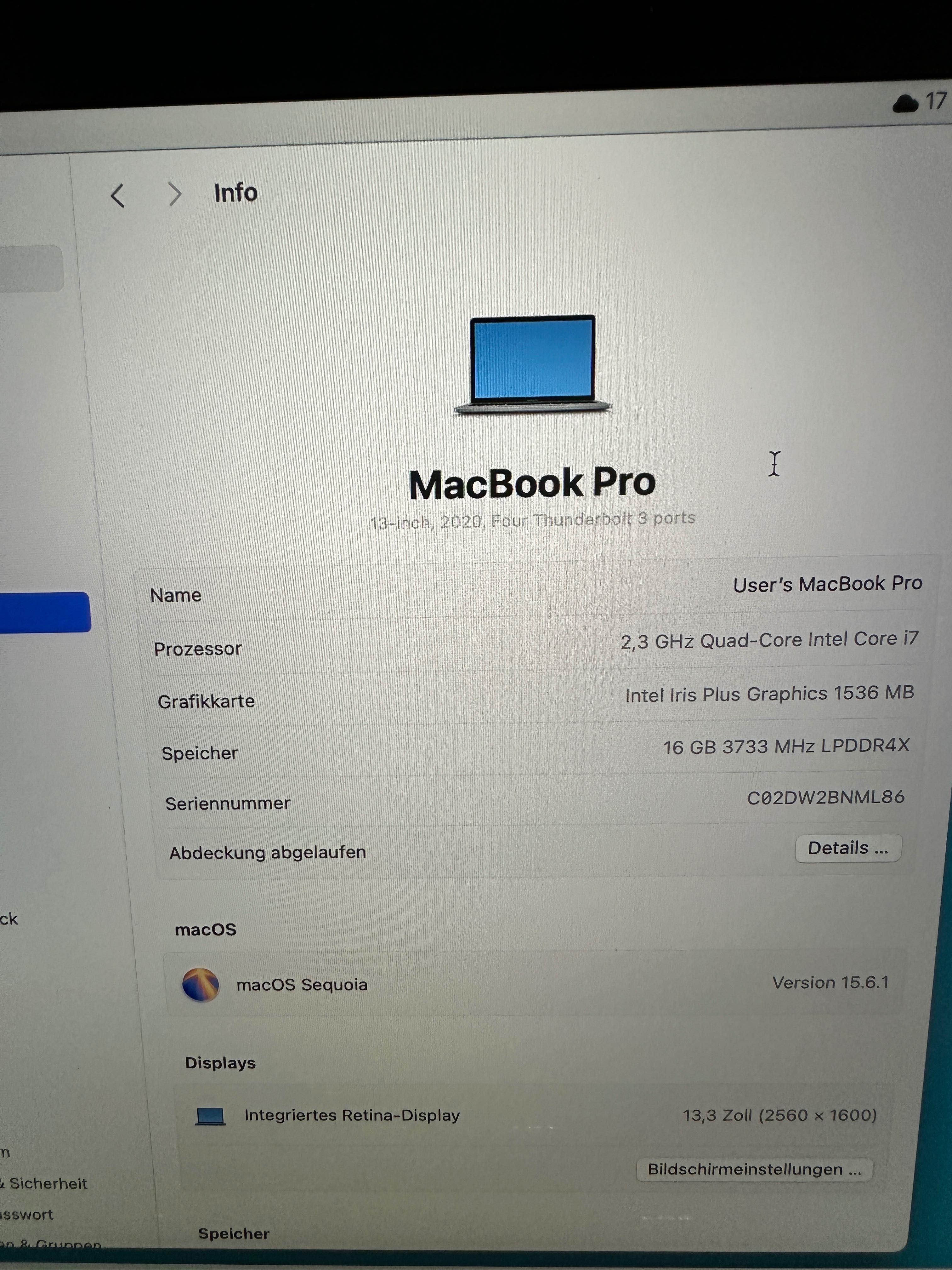 MacBook Pro 13 i7 16GB 1TB 2020