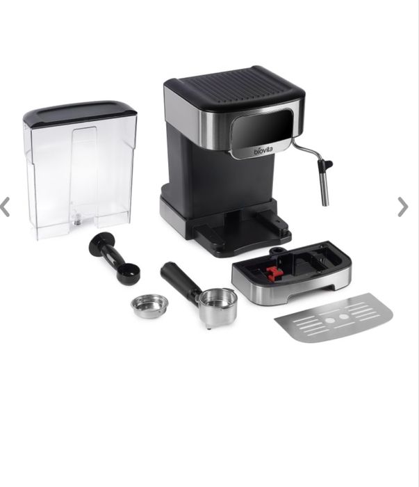 Espressor PRACTICO, 1200W, 1.8L, 20 bari, afișaj tactil, spumare