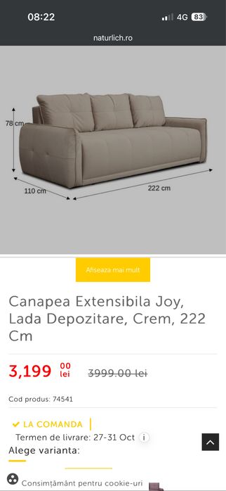Canapea extensibila Joy