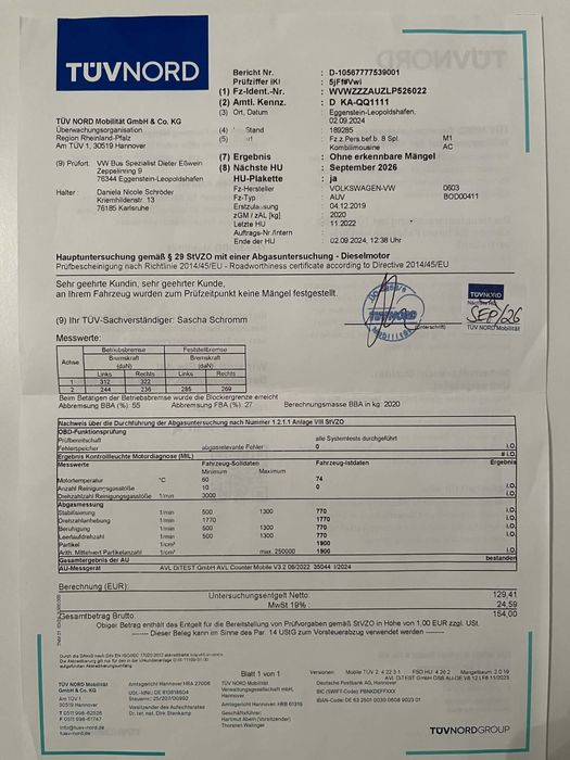 VW GOLF 7.5 2.0 TDI an model 2020