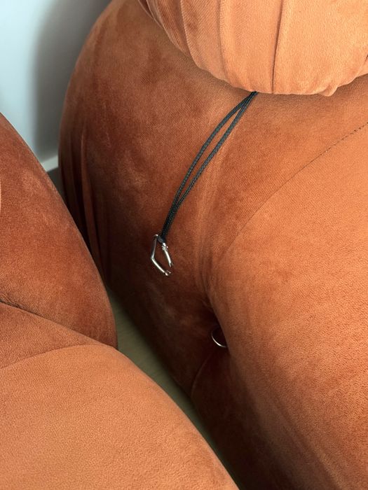 Canapea modulară din catifea portocalie