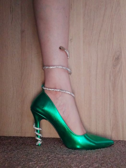 Pantofi stiletto - verde smarald