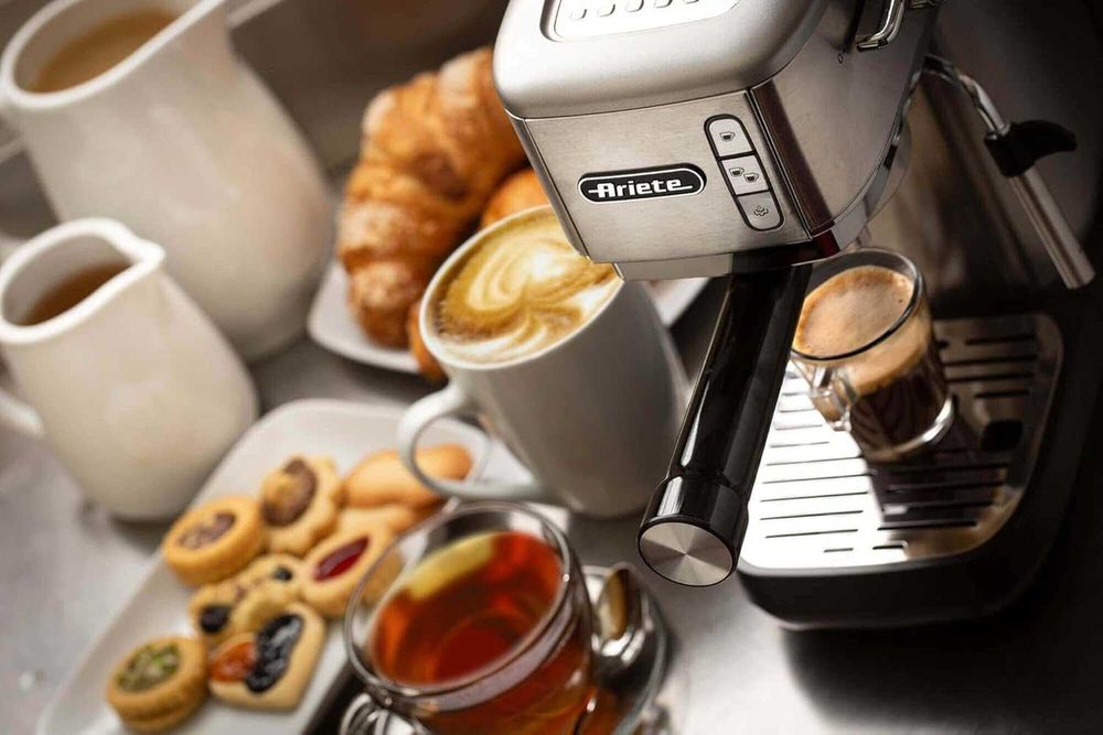 Ariete Metal Barista еспресо Кафемашина, разпенител за мляко, ESE дози