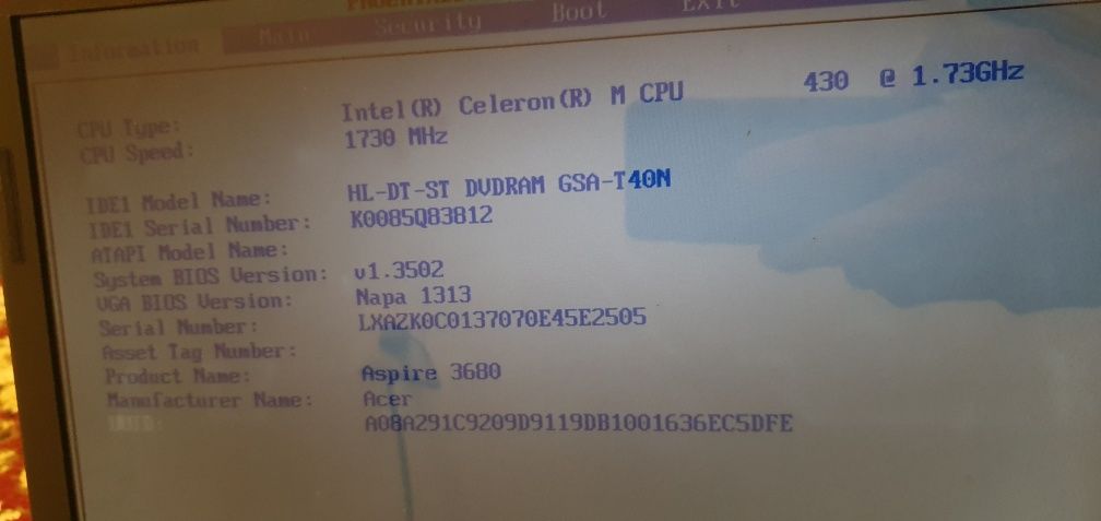 Ноутбук acer Aspire 3680