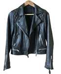 AllSaints Conroy Дамско Кожено яке Aгнешка Кожа Черно Small UK8