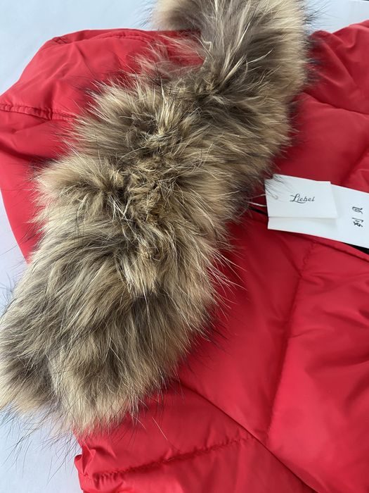 Salopeta / combinezon puf de gasca + blana naturala