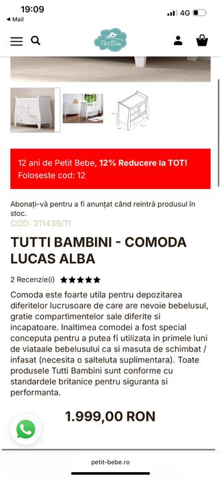 Comoda infasat / depozitare pentru bebe