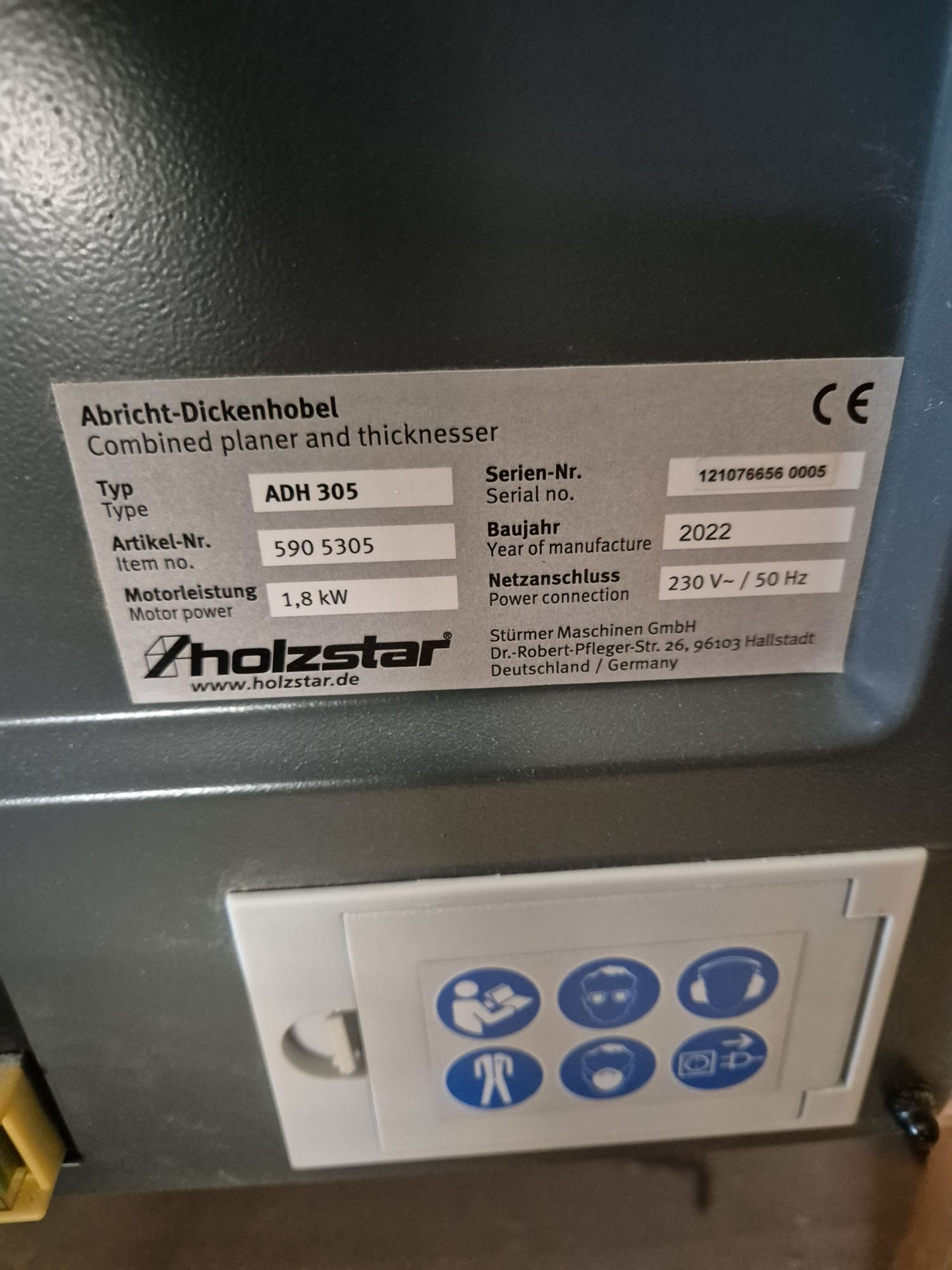 Abric, Abricht,  2 in 1, rindeluire si degrosare Holzstar Adh 305
