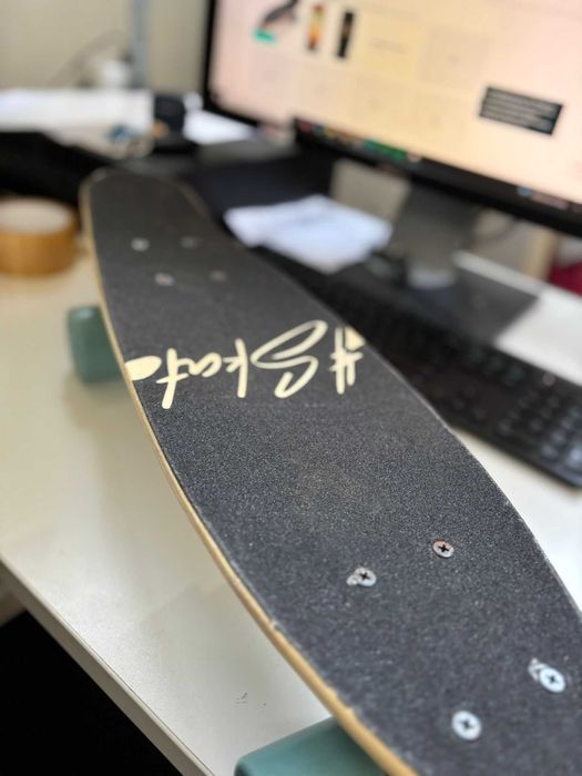 Placa skateboard Meteor Penny, negru, roti PU, 100kg, antialunecare