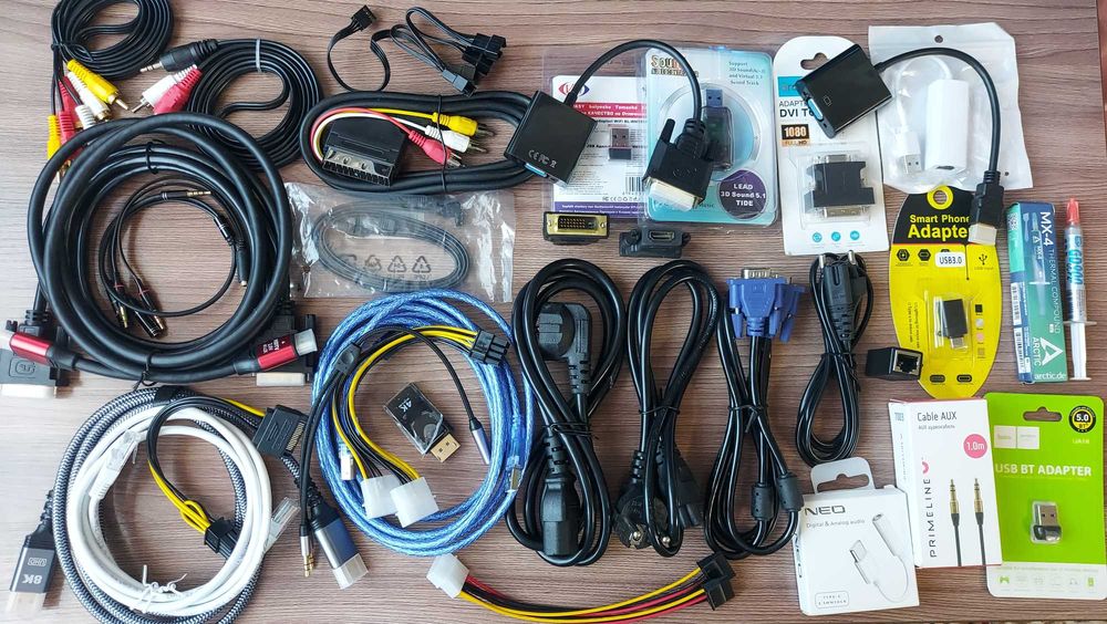 Кабели питания,переходник dvi.vga.hdmi.6-8 pin.displayport и другое