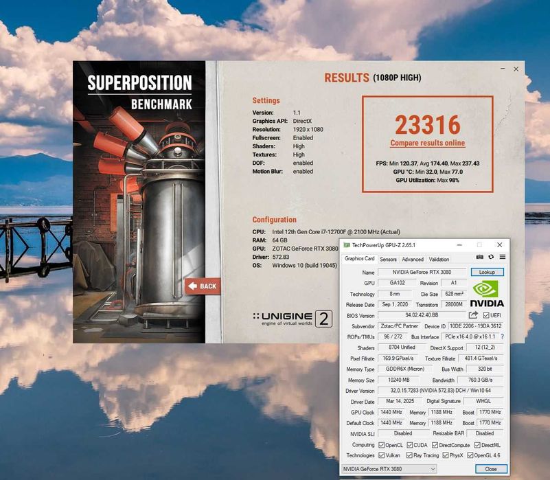 Placa video, Zotac,  GeForce RTX 3080 AMP Holo, 10 GB GDDR6X, 320bit