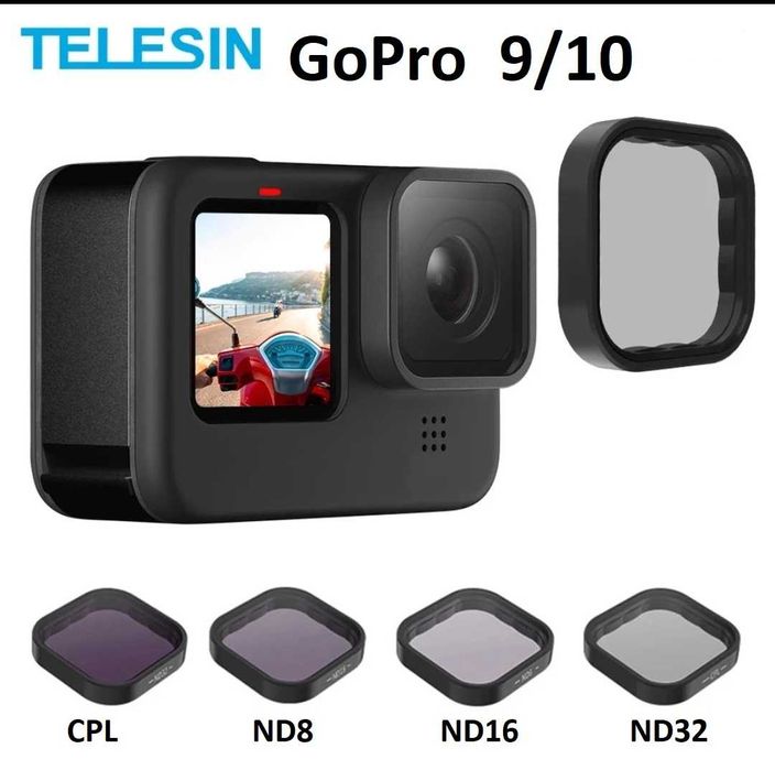 Набор фильтров  Telesin на GoPro 9 / 10 / 11 / 12-  CPL/ND8/ND16/ND32