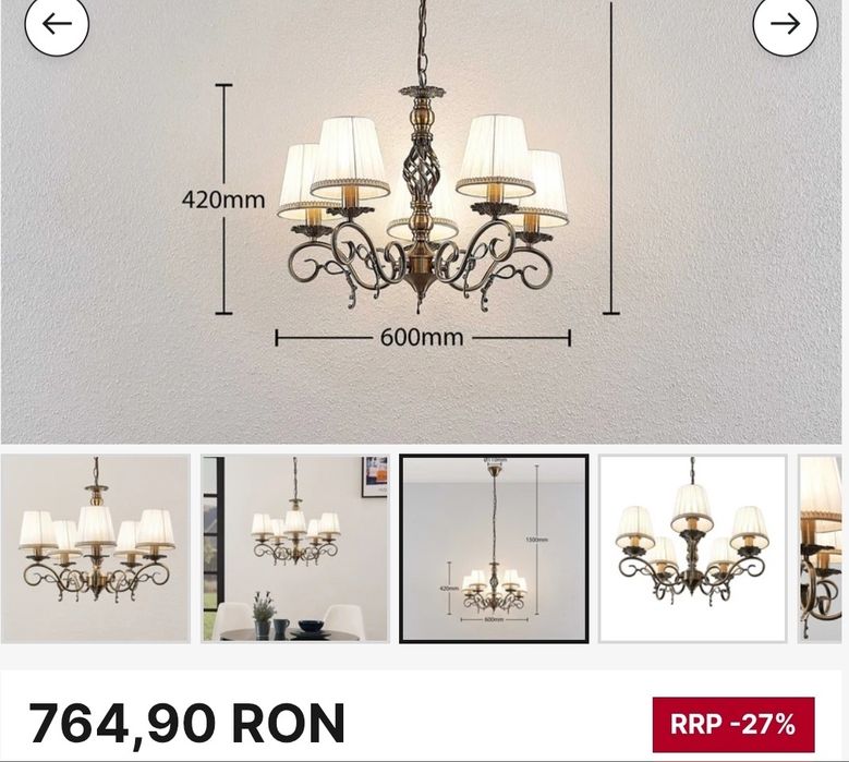 Lustra cu 5 surse de lumina