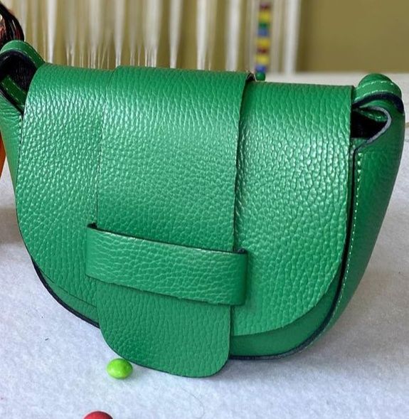 Geanta piele verde