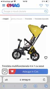 Tricicleta multifunctionala 4 in 1, Coccolle Velo