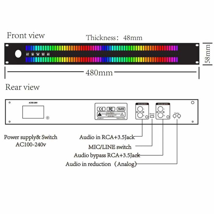 Професионален графичен спектро-анализатор Smart Technology LED63X2