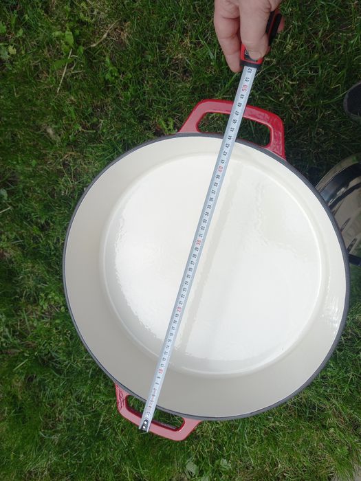 Cratiță fontă emailată 40 cm cu capac inox/Ofertă 420 lei