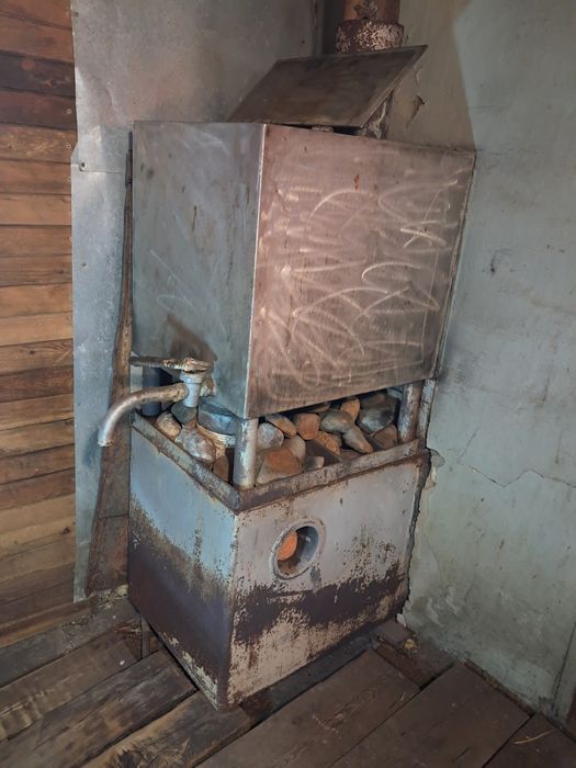 Печь для бани бак из нержавейки 4мм. Топка из металла 8мм