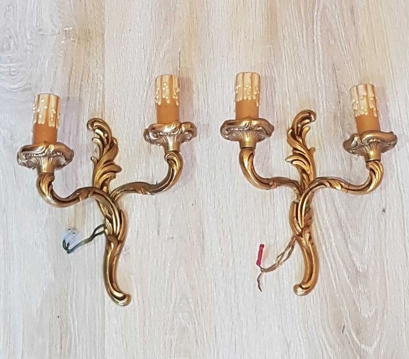 Чифт старинни бронзови аплици в стил Луи 15