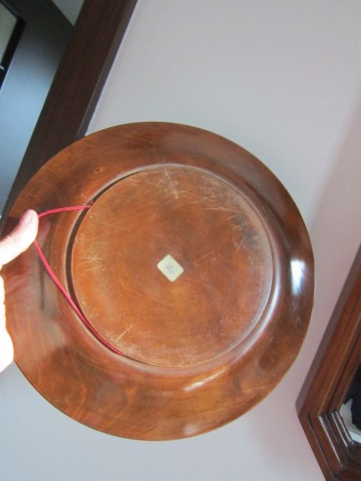 cadou rar Farfurie sculptata lemn esenta tare vintage,mare,Germania