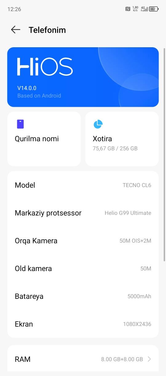 Tecno camon 30 karobka dokument bor ishlashi ideal