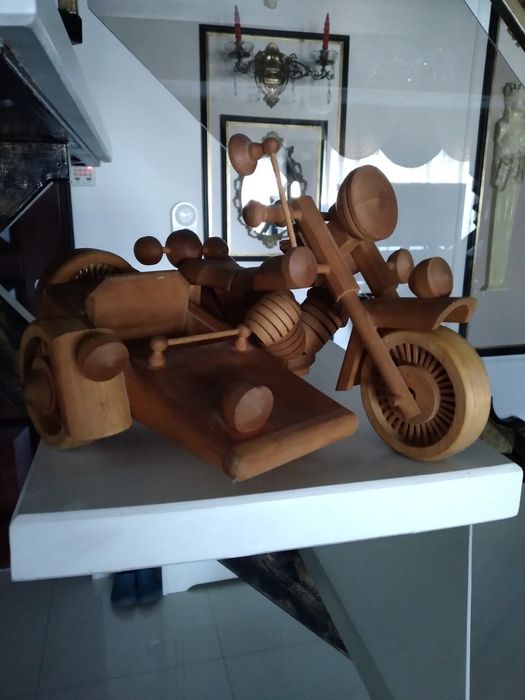 motocicleta din lemn 40 cm