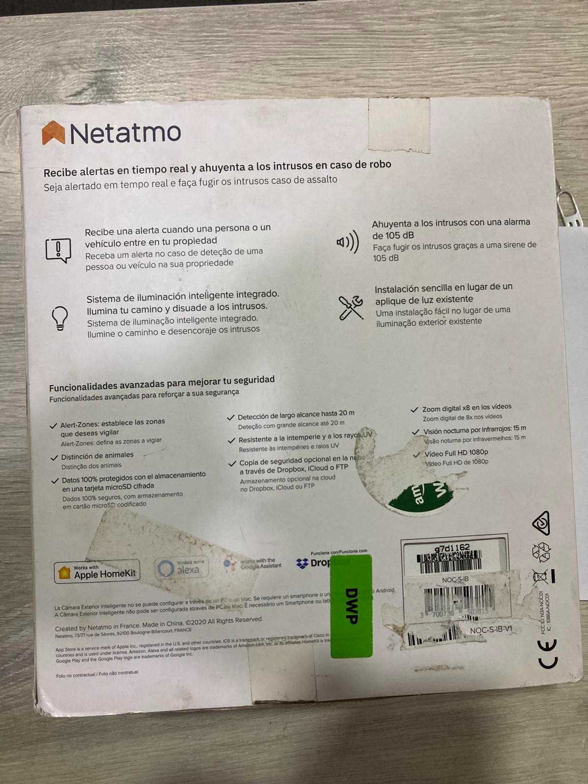 Смарт външна камера със сирена Netatmo, FHD, черна