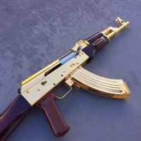 Pusca AK-47 [PLACATA GOLD!] ~ Material LEMN ~ Arma Airsoft Automata