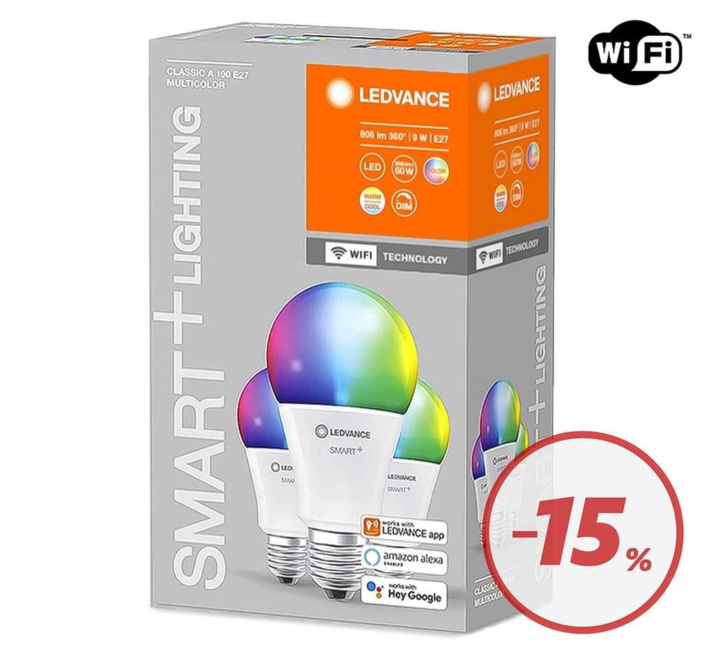 RGB Smart Крушка – LEDVANCE E27 Wi-Fi SMART+ 9 W – 1/2/3 бр. комплекти