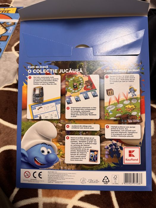 Catalog / cutie Strumfi Kaufland + 2 jocuri/ Schimb cu colectia de 20