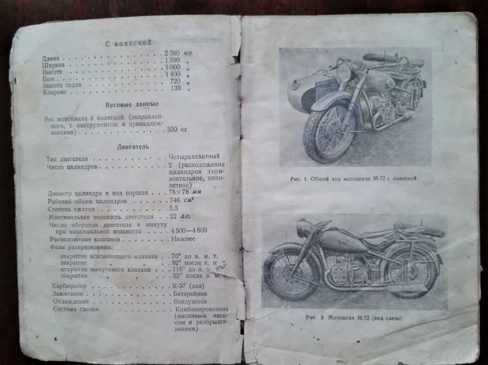 "Мотоцикл М-72" 1948г. СССР. Редкость!