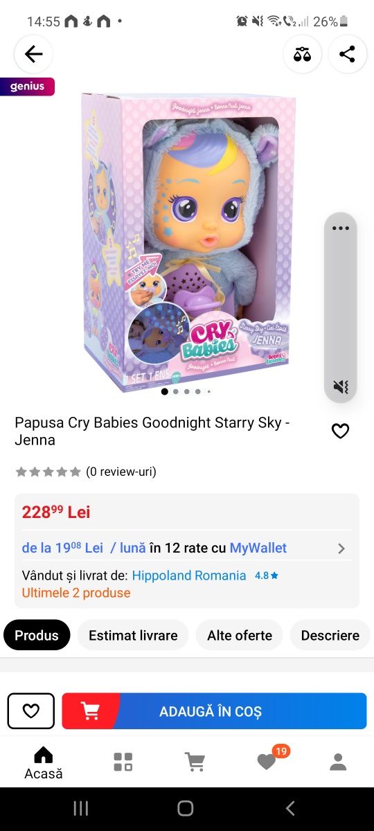 Papusa Cry baby  goodnight