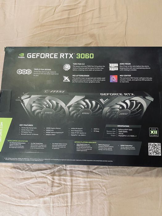 MSI GeForce RTX 3060 VENTUS 3X 12G OC